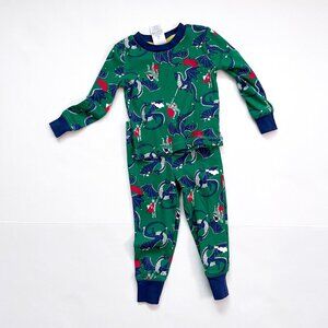 Mini Boden Green Dragon Pajama Set, Size 2